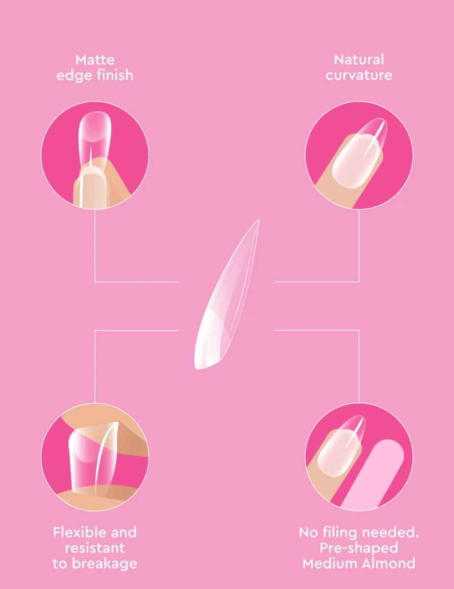 Le Soft Gel Tips - Medium Almond Starter Kit - Image 6